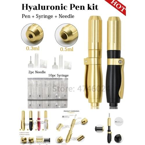 High 0.3ml &0.5ml 2 in 1 head Pressure Hyaluronic Acid Pen hyaluron injection Pen For Anti Wrinkle Lifting Lip hyaluron gun