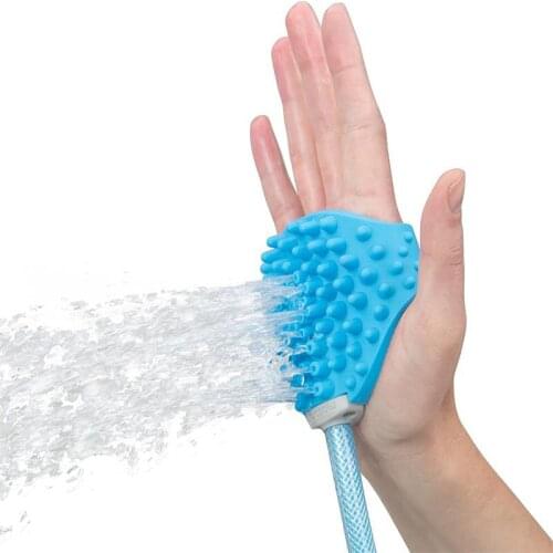Pet Bathing Tool – Sprayer and Scrubber In One – Compatible with Indoor Shower or Outdoor Garden Hose – for Dog and Cat Grooming