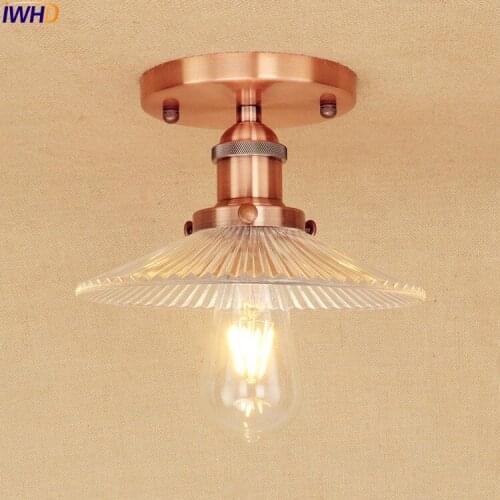 IWHD Glass Retro Ceiling Lights Fixtures Living Room Light Plafondlamp Home Lighting Vintage Industrial Ceiling Lamp Luminaria