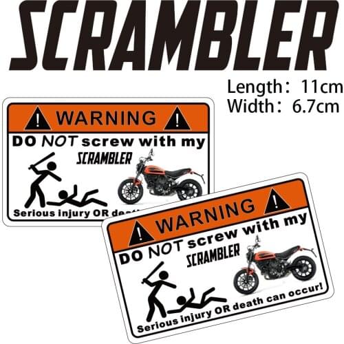 KODASKIN 2 Pieces for Ducati Scrambler Warning Do Not Screw Sticker Decal