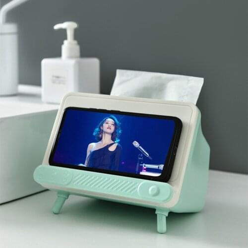 Multifunctional Mobile Phone Shelf Tissue Storage Box Paper Towel Drawer for Kitchen and Living Room Napkin Case Organizer