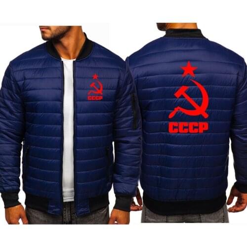 NEW Winter Mens Hoodies CCCP Russian USSR Soviet Union Printing Mens Jacket Thicken Warm Wool Fleece Hoodies Zipper Jacket