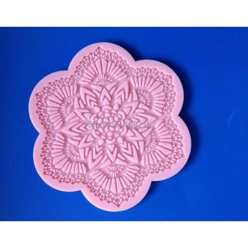 Wholesale!!1pcs Mini New Style Six Sides Round Hollow Bud Silk (HY149) Silicone Handmade Fondant/Cake Decorating DIY Mold