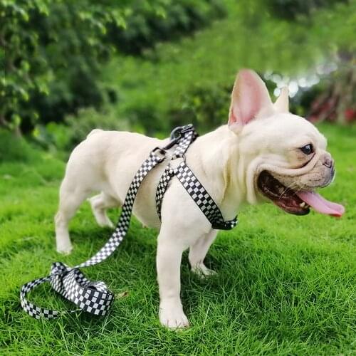Dog Vest Harness Printed Dog Harness Leash Set Adjustable Heavy Duty Pulling Halter Anti-Twist Dog Walking Training Harnesses