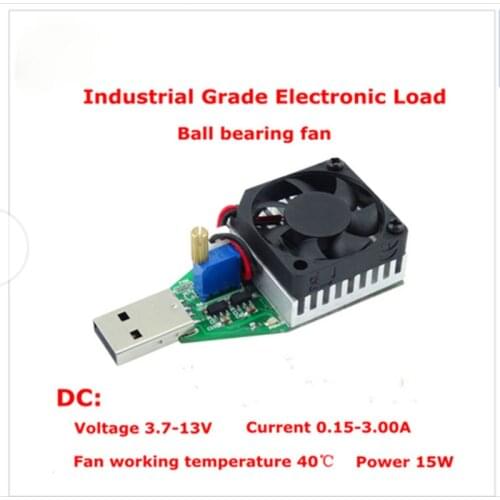 Industrial& Cilvil Grade Electronic Load resistor USB Interface Discharge battery test capacity with fan adjustable current 15w