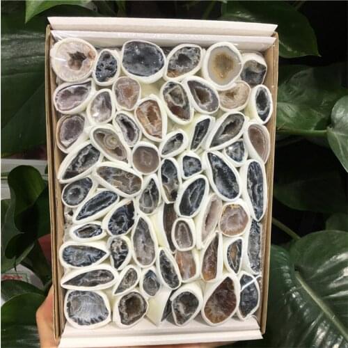 Natural Agate Geode Crystal Box For Home Decoration