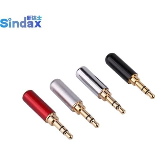 RCA Connectors 3 poles 3.5mm Audio Gold-Plated headphone plug 3.5 RCA jack Connector plug jack Stereo Headset Dual Track 4pcs