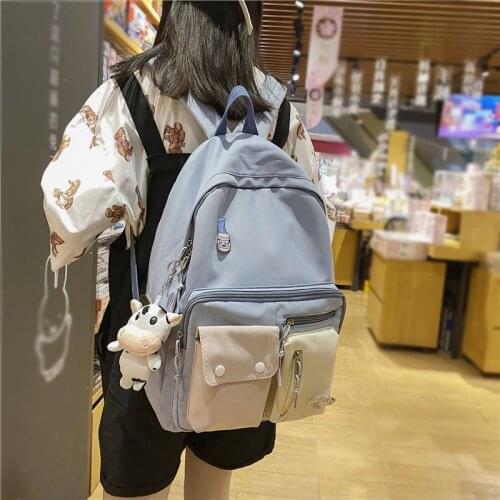 School Backpack Womens Wild Cute Large Capacity Student Backpacks for Girls Korean College Teenager Schoolbag Travel Female Bag