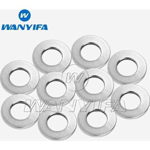 Wanyifa Titanium Ti Gasket M10 Flange Flat Washers for Motorcycle Flange Bolt 10pcs