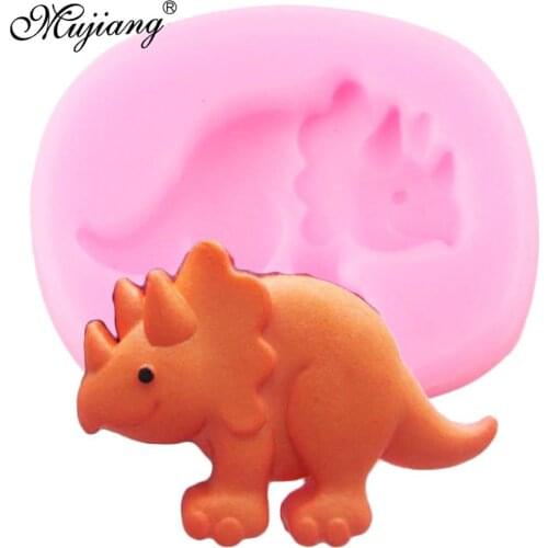 3D Triceratops Dinosaur Silicone Molds Candy Chocolate Fondant Mold Baby Birthday Cake Decorating Tools Resin Clay Soap Moulds