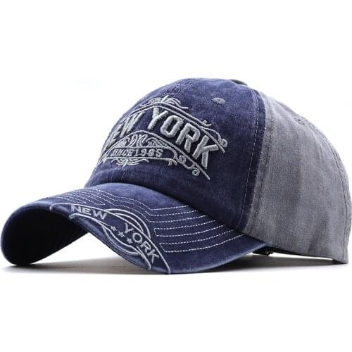 Unisex Washed Cotton Vintage Cap High Quality NEW YORK Letter Embroidery Baseball Cap Men And Women Outdoor Sports fishing Hats