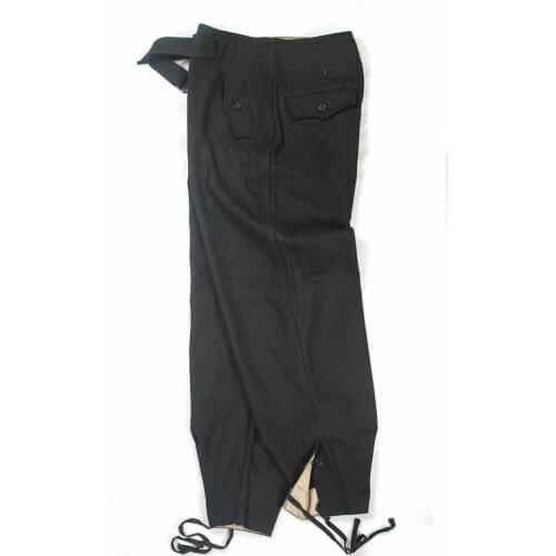 WWII WW2 GERMAN ARMY PANZER BLACK WOOL RETRO TROUSERS MILITARY UNIFORM WORLD WAR II SOLDIER WAR REENACTMENTS EQUIPMENT 5605101