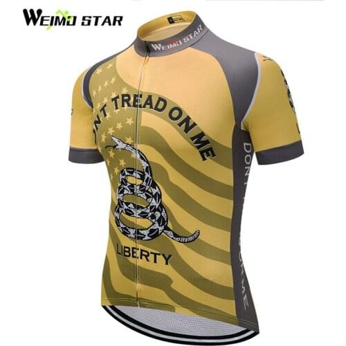 Weimostar Don't Tread On Me Cycling Jersey Racing Sport Bike Jersey mtb Team Cycling Clothing Maillot Ciclismo Bicycle Jersey