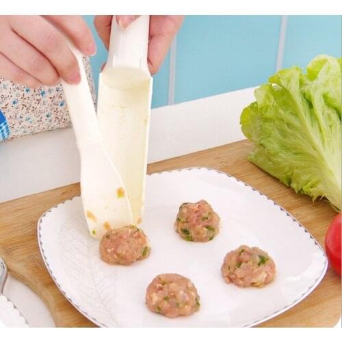 1 Set Meat Ball Maker Food -Grade Plastic Convenient Meat Ball Mold Home DIY Useful Pattie Meatball Fish Ball Set KW 012
