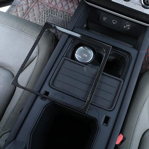 1pcs Carbon color Car Central armrest box storage box panel frame Stickers Car Accessories For Land Rover Defender 2020 2021