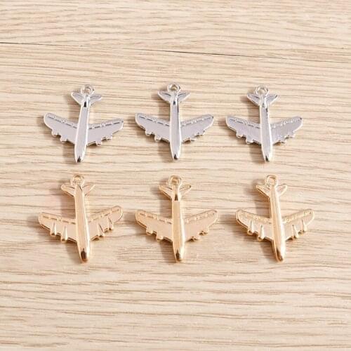20pcs 20*22mm Alloy Trendy Airplane Charms Pendants for Necklaces DIY Making Decoration Jewelry Handmade Craft Accessories