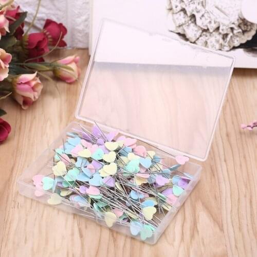 200pcs Heart Dressmaker Pins Needles Jewelry Making Tools Beading Pin DIY Quilting Tool Sewing Accessories