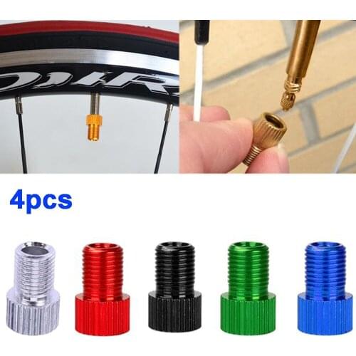 4pcs MTB Aluminum Alloy Bike Tire Accessory Convert Bicycle Parts Inflating Tools Valve Adapter Air Pump Converter Valves Presta