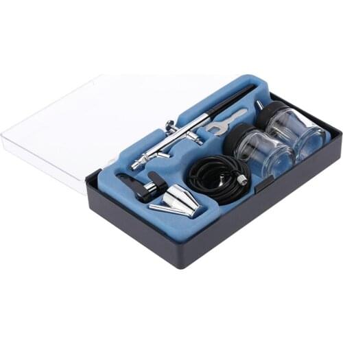 New Siphon Feed Dual Action 0.35Mm Airbrush Kit Spray Tool Air Brush For Makeup Cake Art Painting Temporary Body With A Complete