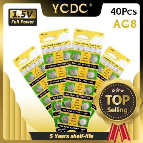 AG8 391 SR1120W SR55 TR1120 Alkaline Coin Cell Button Batteries For Watch x40 Alkaline Battery AG8 LR1120 191 V381 V391