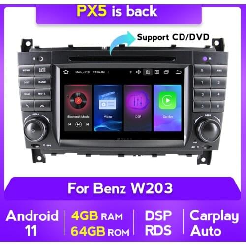 RDS Android 11 Car DVD For Mercedes BenzC-Classs CLC W203 CLK W209 2004-2007 C200 C230 C220 C320 Multimedia GPS Naviagtion