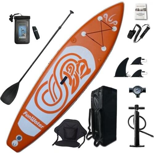Free Shipping Inflatable Stand Up Paddleboards SUP Accessories Travel Backpack, Non-Slip Deck Adjustable Paddles, Leash and Fin