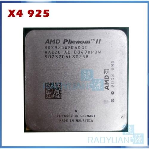 AMD Phenom X4 925 2.8GHz Quad-Core CPU Processor HDX925WFK42GI HDX925WFK42GM 95W Socket AM3 938pin