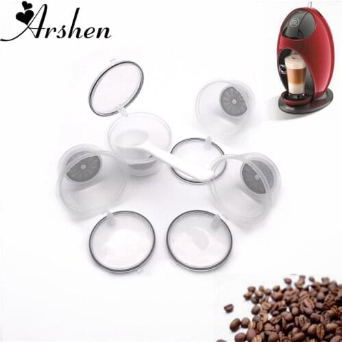 Arshen Crystal Dolce Gusto Coffee Capsule 4 Pcs/Set Plsatic Refillable Coffee Capsule 200 Times Reusable Compatible with Nescafe