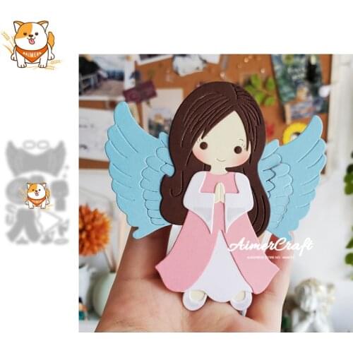 Angel Girl Metal Cutting Dies Mold Knife Scrapbooking Stencil DIY Embossing Craft Die Cuts Card Making New Dies For 2021