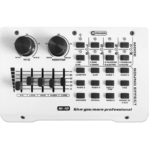 Microphone Sound Card Live Mixer Sound Effect Processor Microphone Mic Accessories Live Audio Equipments for PC Smart Phones