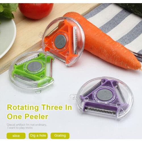 3 In1 Multifunction Vegetable Peeler Rotary Hanging Three Use Round Planer Detachable Peeler Easy To Clean Kitchen Tools Dropshi