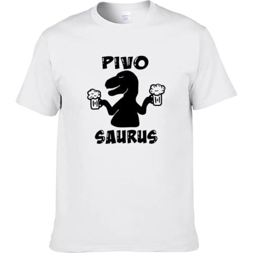 Mens T Shirts 100% Cotton Cool T-shirt with Pivosaurus Print Males O-neck Short Sleeve Tops Gift for Man Dad Grandfather Husband