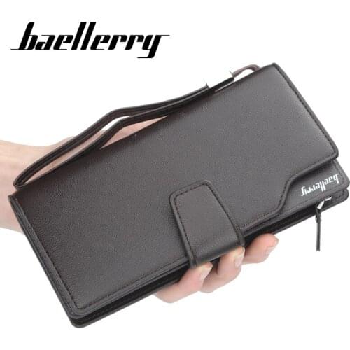 Baellerry Men Wallets Long Style High Quality Card Holder Male Purse Zipper Large Capacity Brand PU Leather Wallet For Men