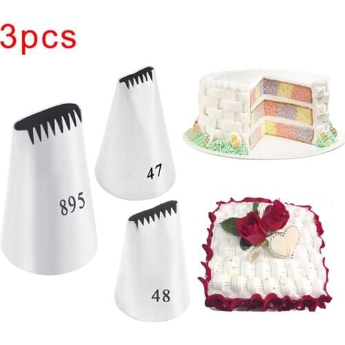New Stainless Steel Cake Icing Piping Nozzle Basket Weave Pastry Tips Cake Cream Cupcake for Sugar Craft Decorating Tools