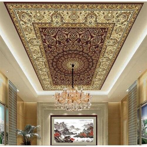 Custom wallpaper 3d фотообои large mural european style marble ceiling carpet pattern floor painting papel de pared 3d wallpaper