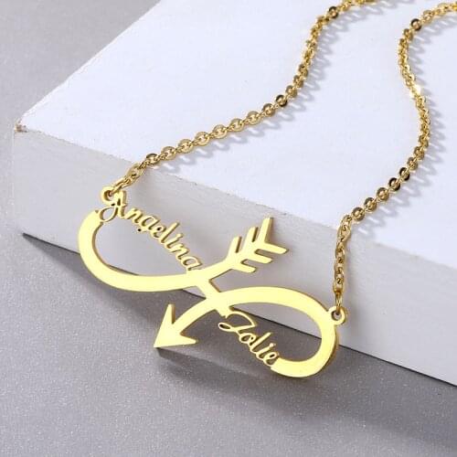 Custom Necklace Pendant Stainless Steel Jewelry Nameplate Charms Necklaces for Women Statement Kolye Infinity