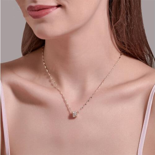 High Quality Crystal cylinder Pendant Necklace For Women Girls Fashion Geometric Charms Choker Jewelry Birthday Gifts