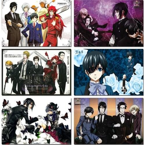 Black Butler Japanese Anime Poster Art Prints Silk Canvas Wallpaper Decorative Wall Picture For Living Room-005