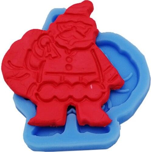 Santa Claus Gift Silicone Mold Kitchen Baking Tools DIY Cake Chocolate Fondant Moulds Pastry Dessert Lace Decoration