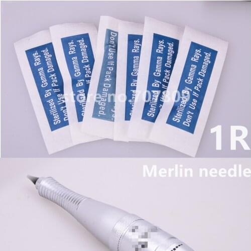 Professional 1R 50pcs Permanent Tattoo Makeup Merlin Needles For Eyebrow and Lip Makeup Machine Free Shipping