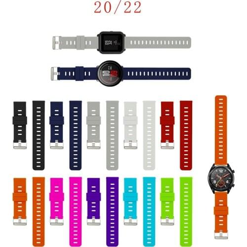 20mm 22mm Silicone Sport Strap for Huami Amazfit Pace Stratos 2 2S Smart Watch Bracelet For Amazfit Bip/Bip U Pro Accessorise