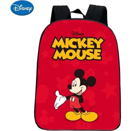 Disney Cartoon Mickey Mouse Boys Girls Backpack Reflective Stripe Schoolbag For Kindergarten Primary school Bookbag 11-16 inch