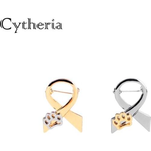 Satin pet paw prints pins brooches scarf footprint Broches pet Memorial lapel Pin Badge Gift broches dog lover souvenir button