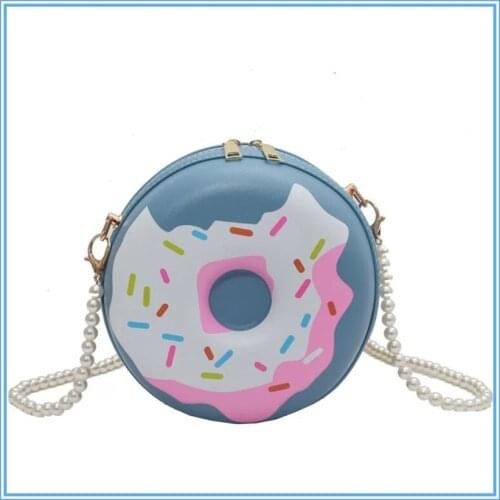 Chic Donut shape crossbody bags Girls cute pu messenger bag Childrens Round handbags Purse Woman Mini Sweet style pouch SMT240