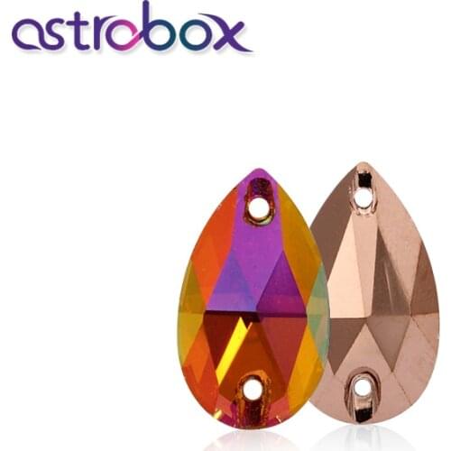 Rhinestone Decoration Flatback rhinestones Crystal decoration Drop High Quality Sew On Stones for clothing Astral Pink/Rose Gold