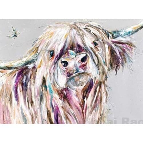 Yujohom Cattle Butterfly Diy Diamond Painting by Number Full Square Drill Diamond Embroidery Sale Diamond Mosaic Diamond Art Cow