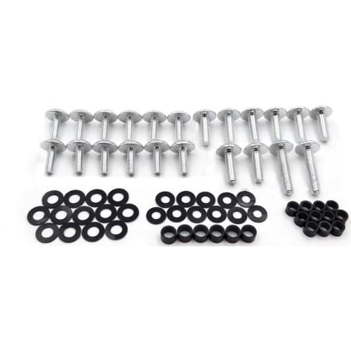 Aftermarket free shipping motorcycle parts Fairing Bolts Kit For Kawasaki 2003-2006 Ninja ZX6RR ZX6R 636 Silver Round