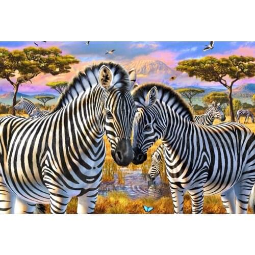 Zebra love The wooden puzzle 1000 pieces ersion jigsaw puzzle white card adult childrens educational toys