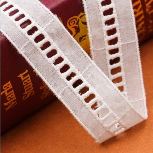 15yards/lot Handmade diy Hollow lace fabric embroidery cotton white/black lace trim clothes accessories -QX