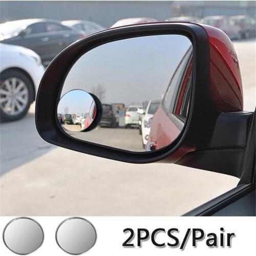 2 Pcs HD Boundless Adjustable 360 Degree Small Round Blind Spot Reversing Wide-Angle Mirror Car Rearview Auxiliar